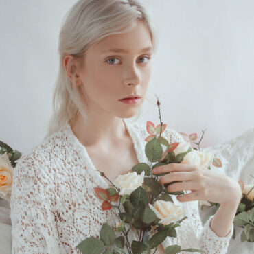 Girl And Flowers